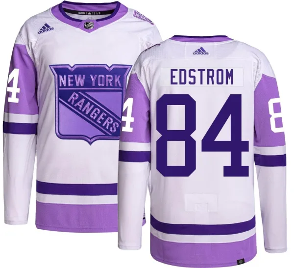 Adidas Adam Edstrom New York Rangers Youth Authentic Hockey Fights Cancer Jersey -