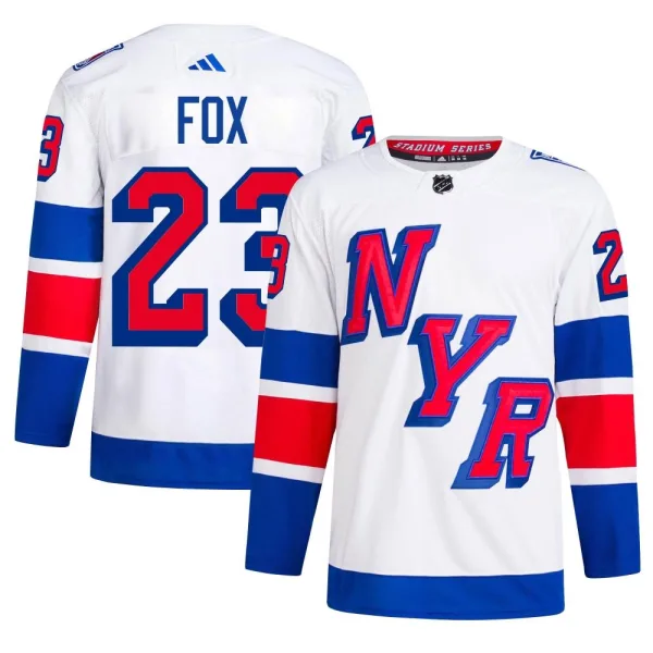 Adidas Adam Fox New York Rangers Authentic 2024 Stadium Series Primegreen Jersey - White