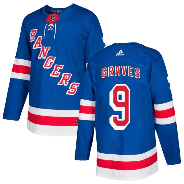 Adidas Adam Graves New York Rangers Authentic Home Jersey - Royal Blue