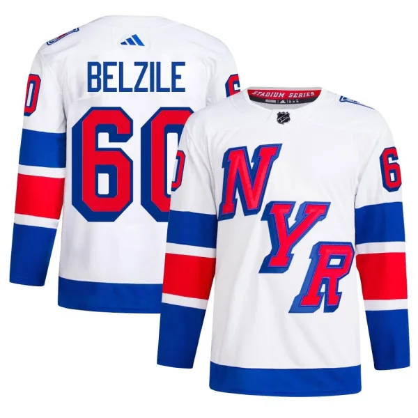 Adidas Alex Belzile New York Rangers Authentic 2024 Stadium Series Primegreen Jersey - White