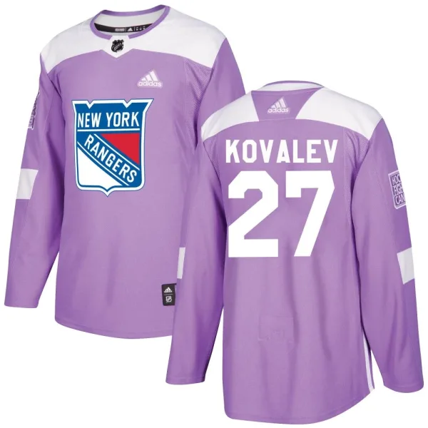 Adidas Alex Kovalev New York Rangers Authentic Fights Cancer Practice Jersey - Purple