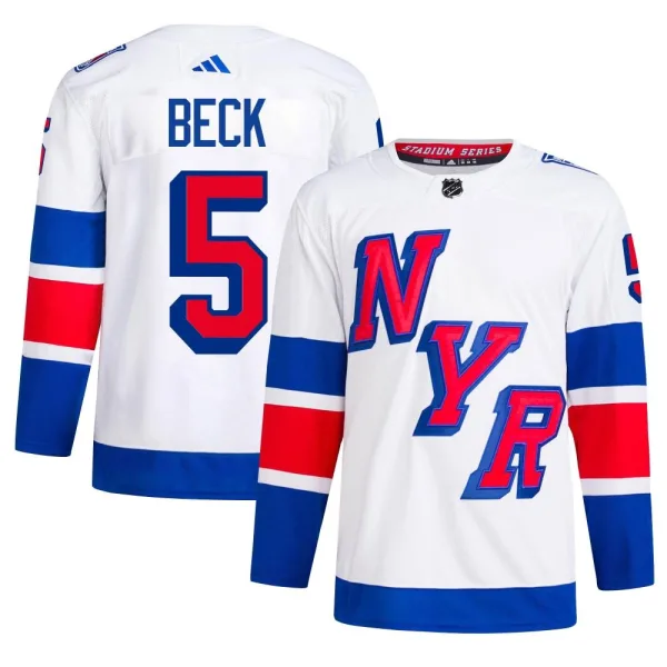Adidas Barry Beck New York Rangers Authentic 2024 Stadium Series Primegreen Jersey - White