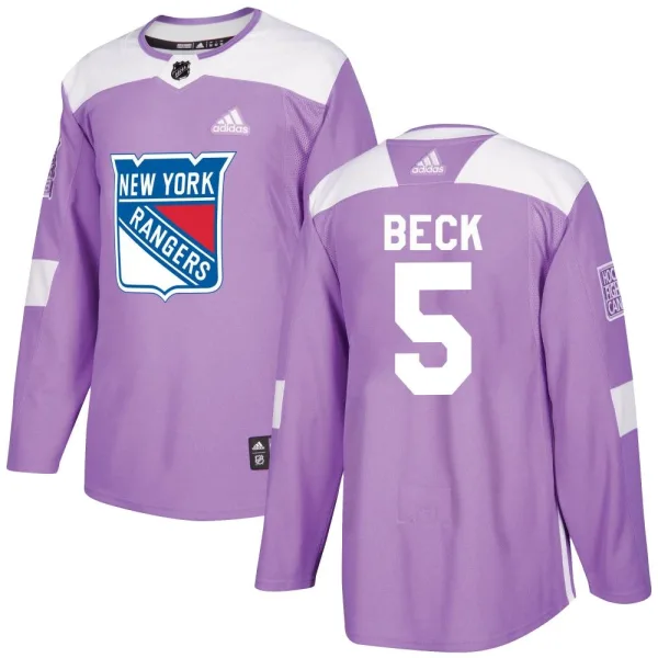 Adidas Barry Beck New York Rangers Authentic Fights Cancer Practice Jersey - Purple