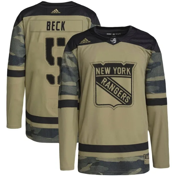 Adidas Barry Beck New York Rangers Authentic Military Appreciation Practice Jersey - Camo