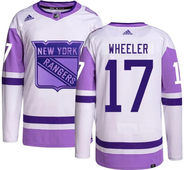 Adidas Blake Wheeler New York Rangers Authentic Hockey Fights Cancer Jersey -