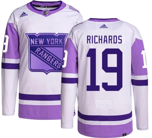Adidas Brad Richards New York Rangers Youth Authentic Hockey Fights Cancer Jersey -