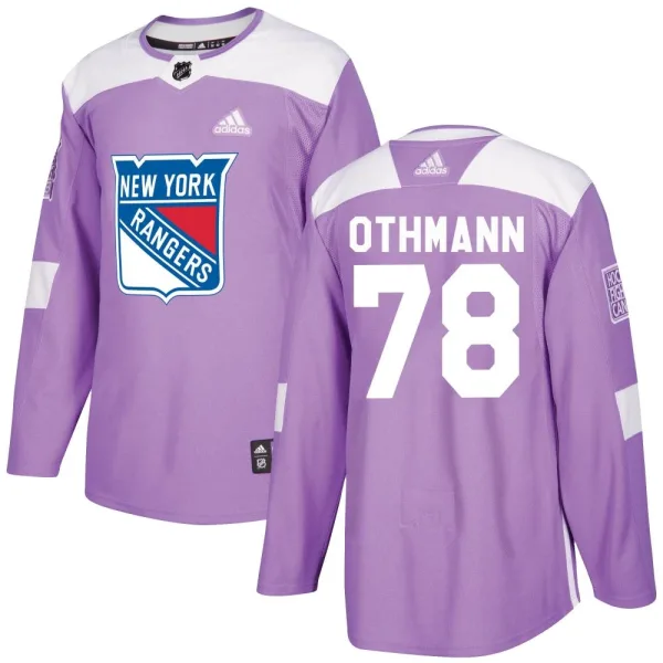 Adidas Brennan Othmann New York Rangers Authentic Fights Cancer Practice Jersey - Purple