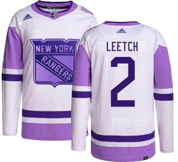 Adidas Brian Leetch New York Rangers Youth Authentic Hockey Fights Cancer Jersey -