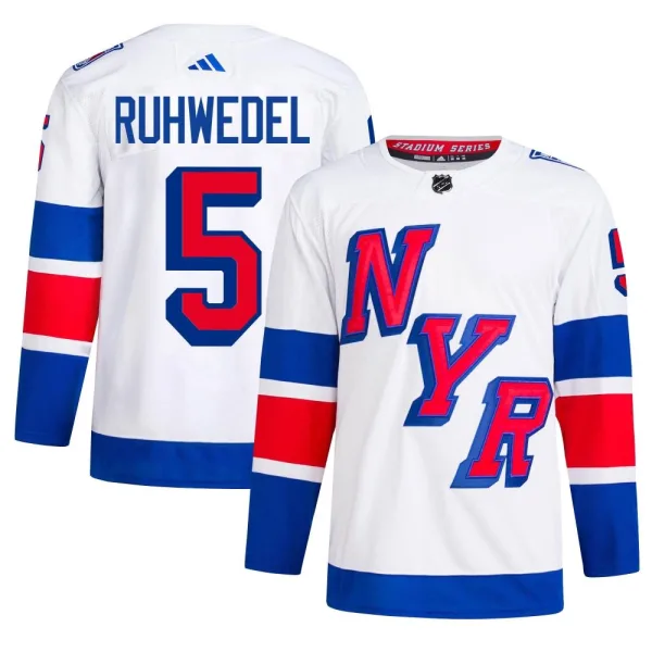 Adidas Chad Ruhwedel New York Rangers Authentic 2024 Stadium Series Primegreen Jersey - White