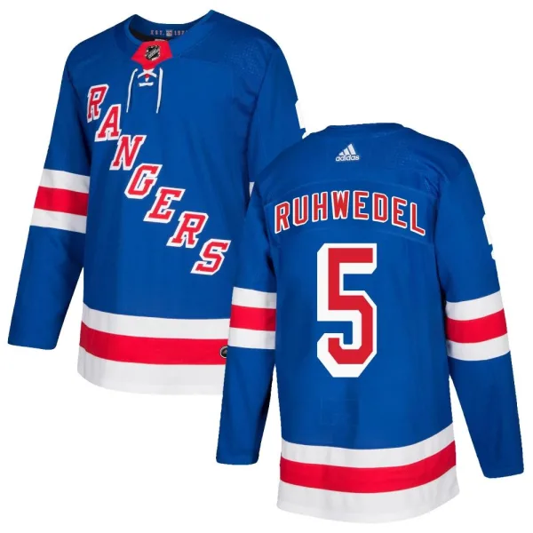 Adidas Chad Ruhwedel New York Rangers Authentic Home Jersey - Royal Blue