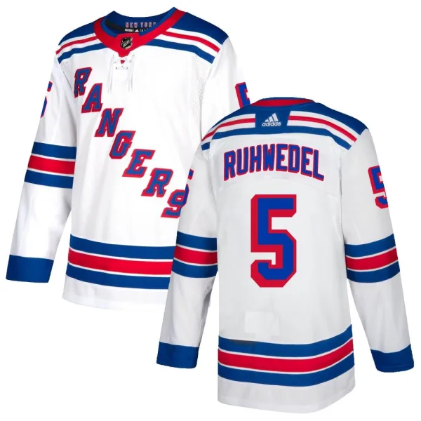 Adidas Chad Ruhwedel New York Rangers Authentic Jersey - White
