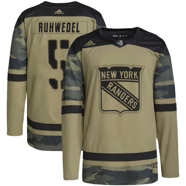 Adidas Chad Ruhwedel New York Rangers Youth Authentic Military Appreciation Practice Jersey - Camo