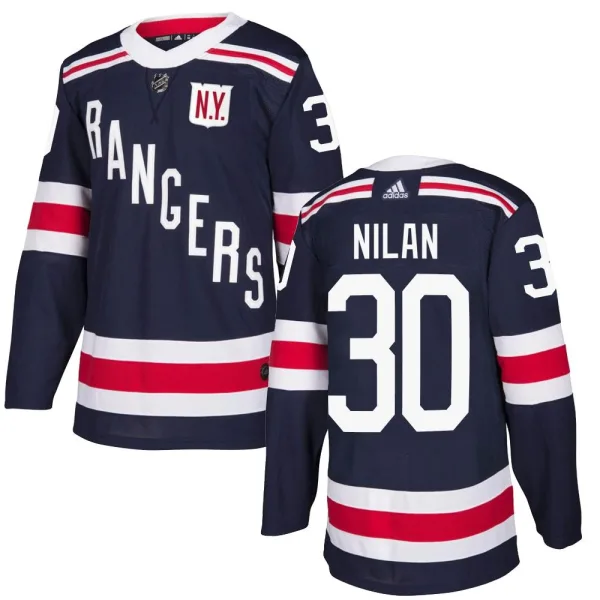 Adidas Chris Nilan New York Rangers Authentic 2018 Winter Classic Home Jersey - Navy Blue