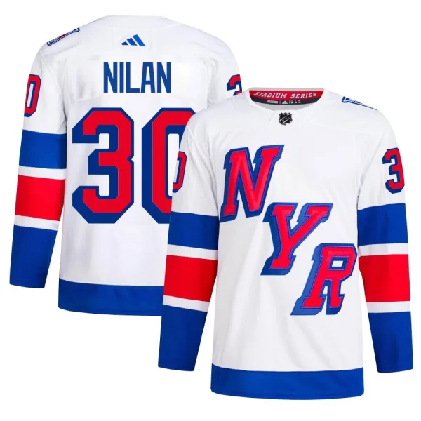 Adidas Chris Nilan New York Rangers Authentic 2024 Stadium Series Primegreen Jersey - White