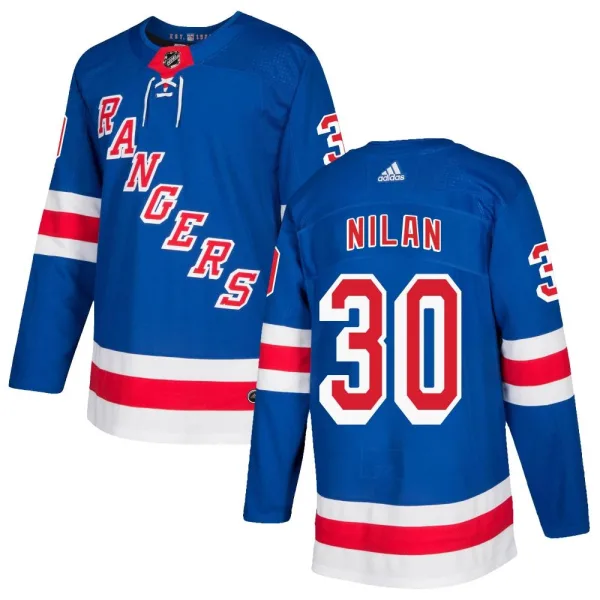 Adidas Chris Nilan New York Rangers Authentic Home Jersey - Royal Blue