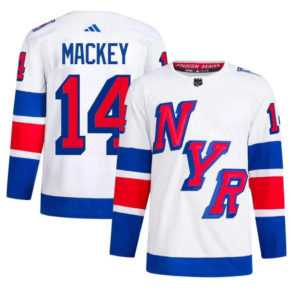Adidas Connor Mackey New York Rangers Authentic 2024 Stadium Series Primegreen Jersey - White