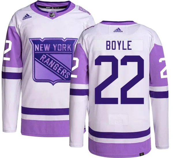 Adidas Dan Boyle New York Rangers Youth Authentic Hockey Fights Cancer Jersey -
