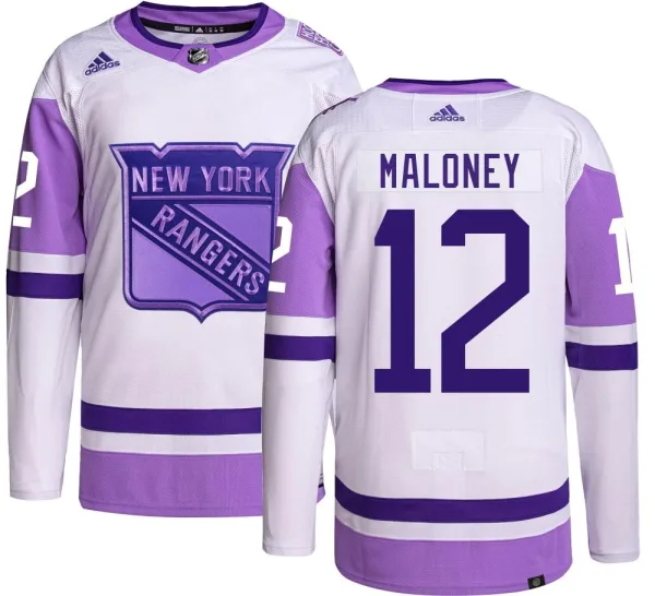 Adidas Don Maloney New York Rangers Authentic Hockey Fights Cancer Jersey -