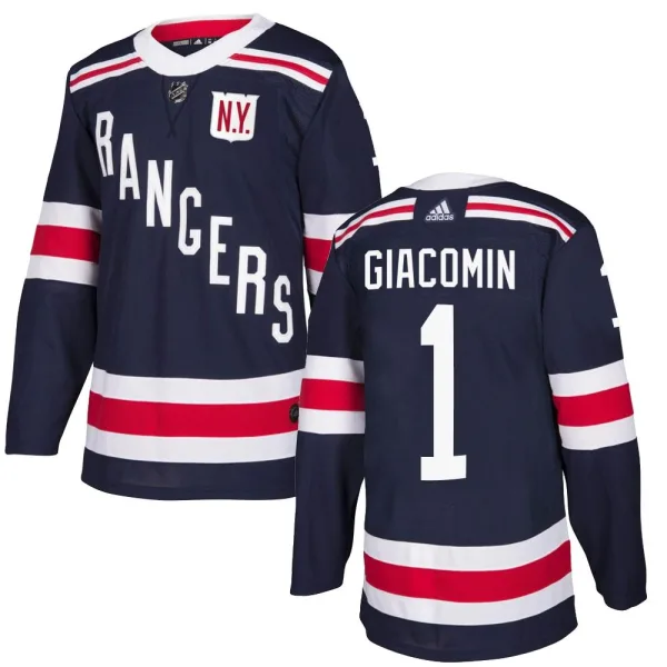 Adidas Eddie Giacomin New York Rangers Authentic 2018 Winter Classic Home Jersey - Navy Blue