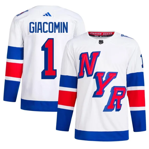 Adidas Eddie Giacomin New York Rangers Authentic 2024 Stadium Series Primegreen Jersey - White