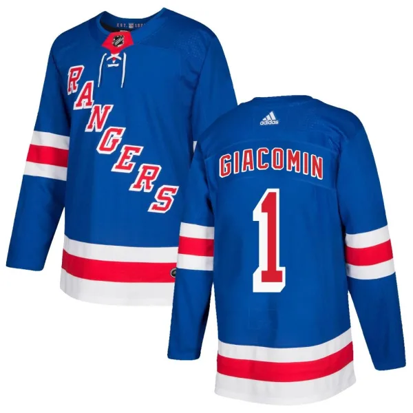 Adidas Eddie Giacomin New York Rangers Authentic Home Jersey - Royal Blue