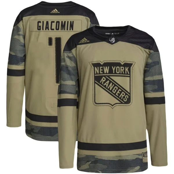 Adidas Eddie Giacomin New York Rangers Authentic Military Appreciation Practice Jersey - Camo