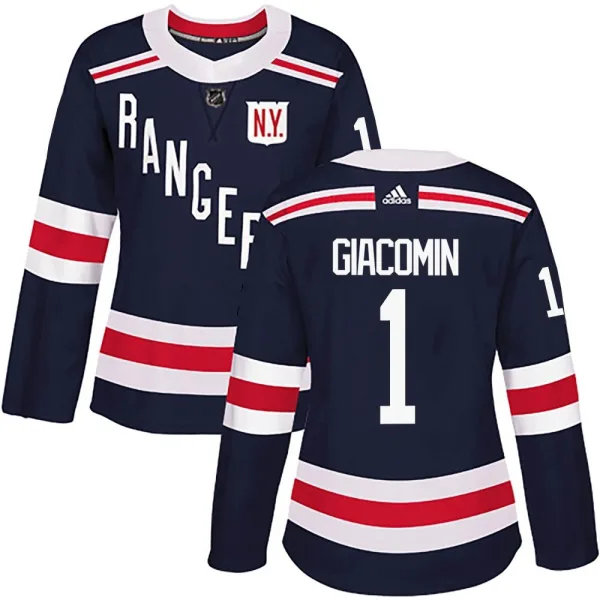 Adidas Eddie Giacomin New York Rangers Women's Authentic 2018 Winter Classic Home Jersey - Navy Blue