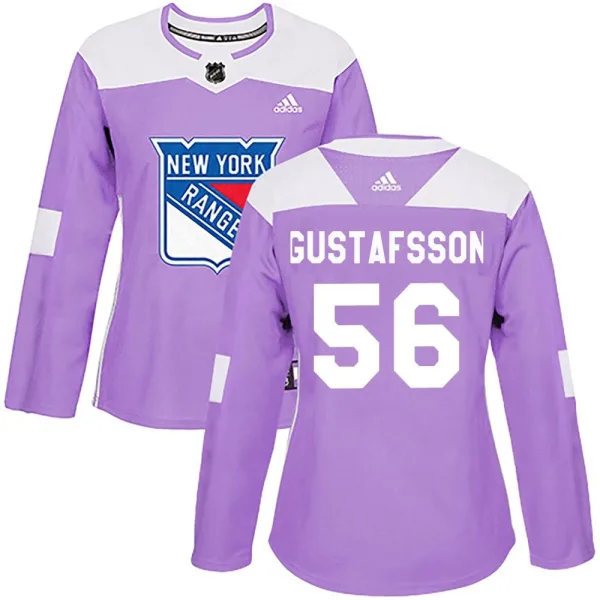 Adidas Erik Gustafsson New York Rangers Women's Authentic Fights Cancer Practice Jersey - Purple