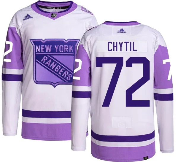 Adidas Filip Chytil New York Rangers Youth Authentic Hockey Fights Cancer Jersey -
