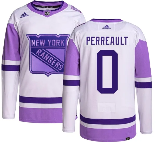 Adidas Gabriel Perreault New York Rangers Youth Authentic Hockey Fights Cancer Jersey -
