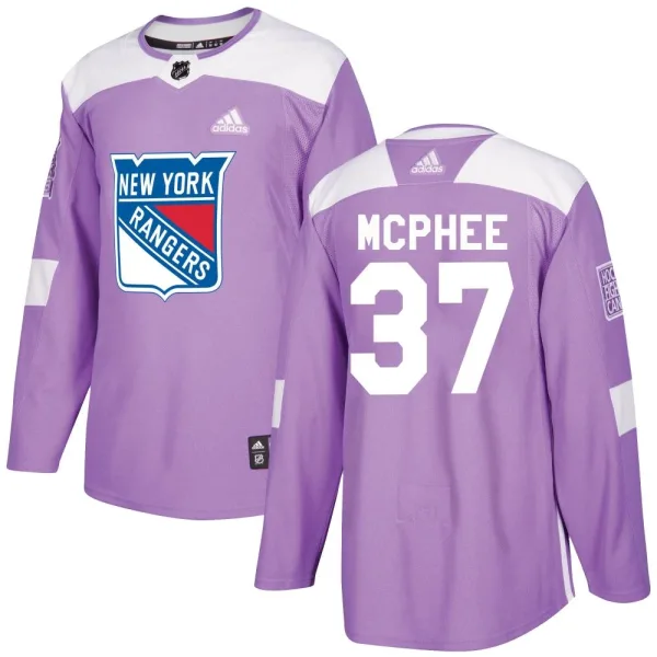 Adidas George Mcphee New York Rangers Authentic Fights Cancer Practice Jersey - Purple