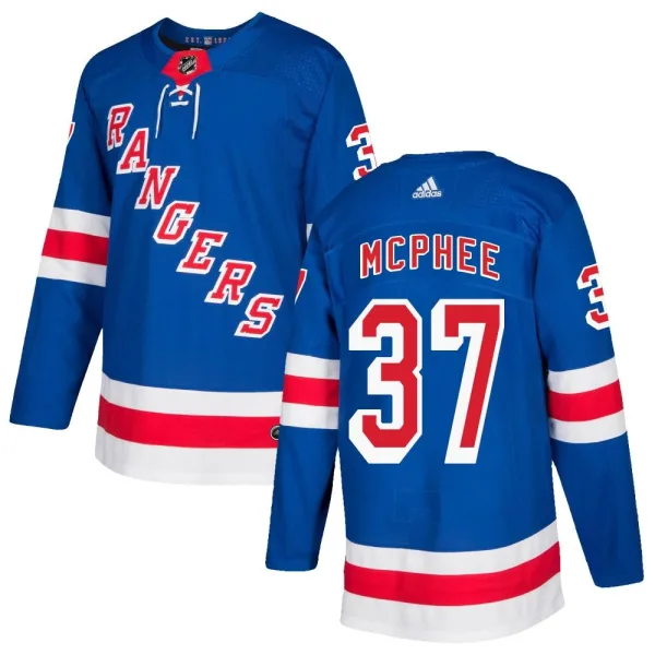 Adidas George Mcphee New York Rangers Authentic Home Jersey - Royal Blue