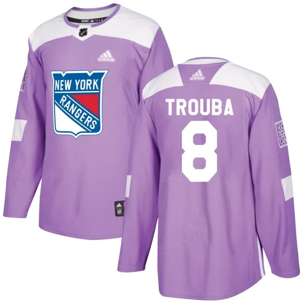 Adidas Jacob Trouba New York Rangers Authentic Fights Cancer Practice Jersey - Purple