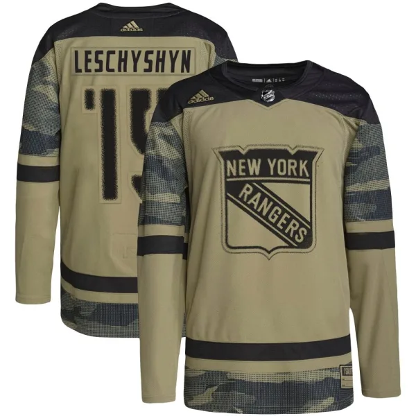 Adidas Jake Leschyshyn New York Rangers Authentic Military Appreciation Practice Jersey - Camo