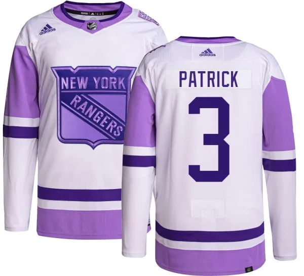 Adidas James Patrick New York Rangers Youth Authentic Hockey Fights Cancer Jersey -