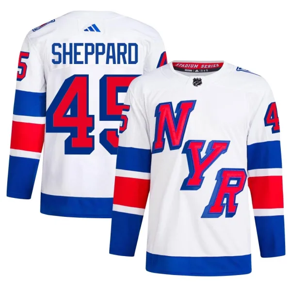 Adidas James Sheppard New York Rangers Authentic 2024 Stadium Series Primegreen Jersey - White