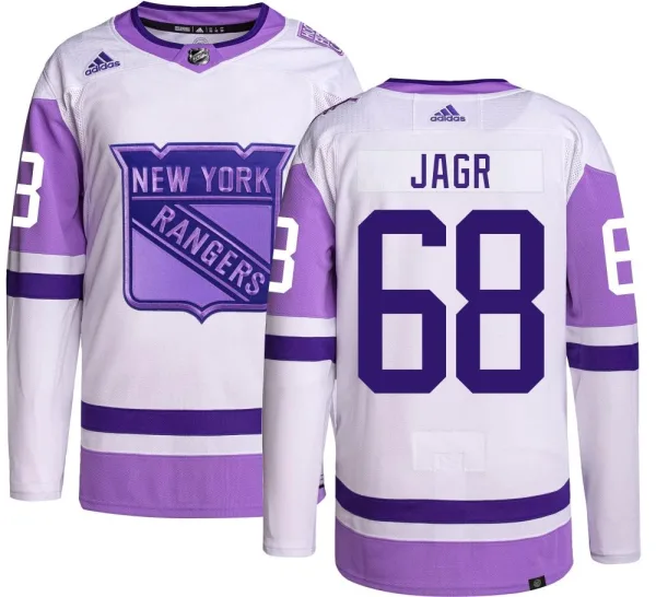 Adidas Jaromir Jagr New York Rangers Youth Authentic Hockey Fights Cancer Jersey -