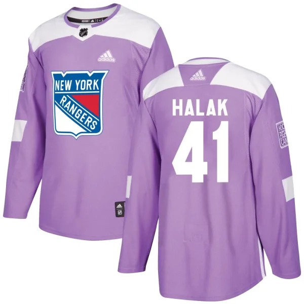 Adidas Jaroslav Halak New York Rangers Authentic Fights Cancer Practice Jersey - Purple