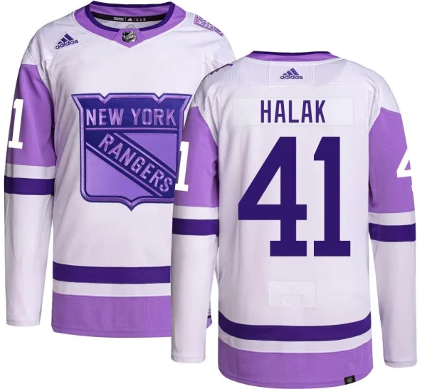 Adidas Jaroslav Halak New York Rangers Youth Authentic Hockey Fights Cancer Jersey -