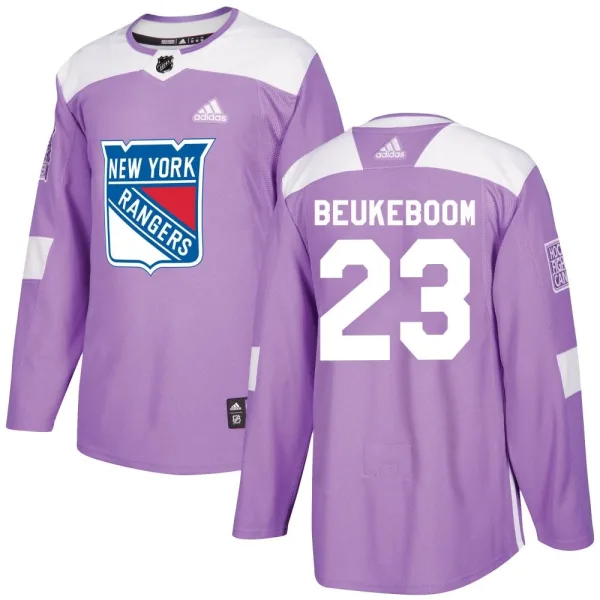 Adidas Jeff Beukeboom New York Rangers Authentic Fights Cancer Practice Jersey - Purple