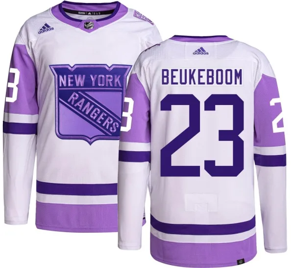 Adidas Jeff Beukeboom New York Rangers Youth Authentic Hockey Fights Cancer Jersey -