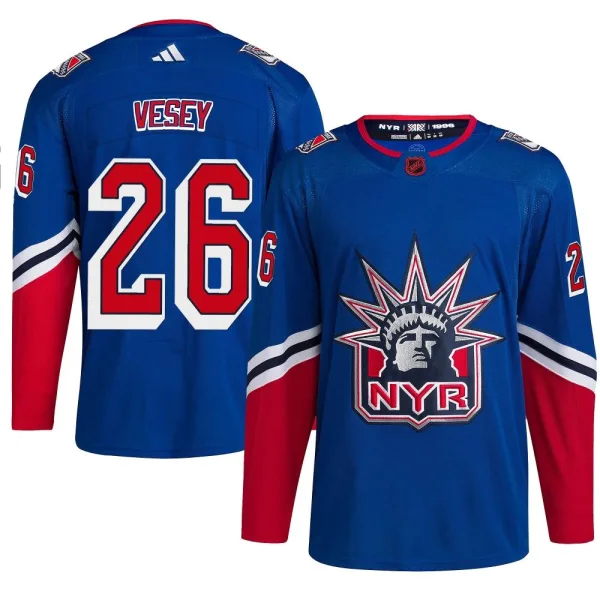 Adidas Jimmy Vesey New York Rangers Authentic Reverse Retro 2.0 Jersey - Royal