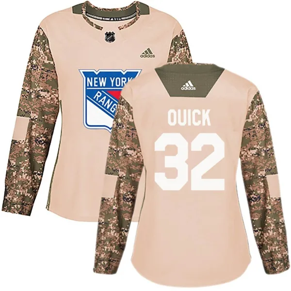 Adidas Jonathan Quick New York Rangers Women's Authentic Veterans Day Practice Jersey - Camo