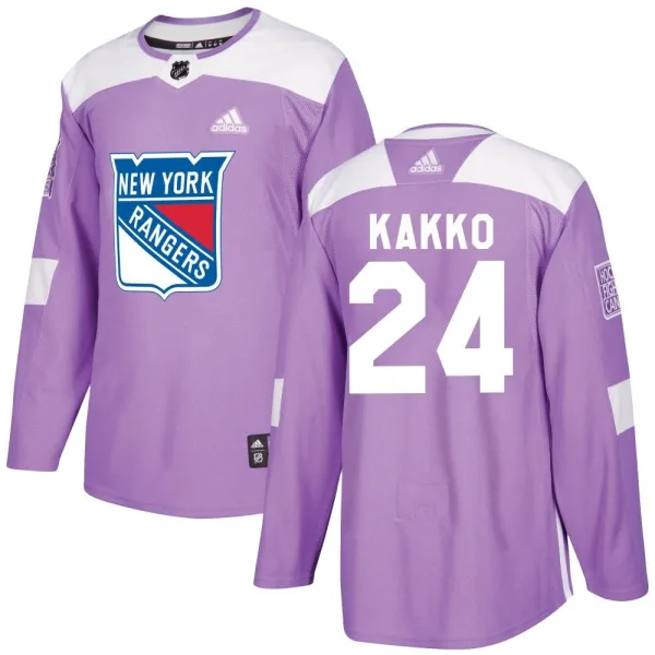 Adidas Kaapo Kakko New York Rangers Authentic Fights Cancer Practice Jersey - Purple