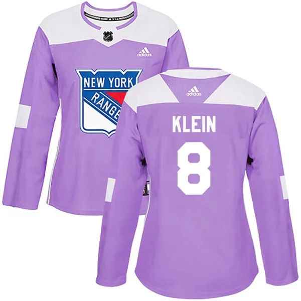 Adidas Kevin Klein New York Rangers Women's Authentic Fights Cancer Practice Jersey - Purple