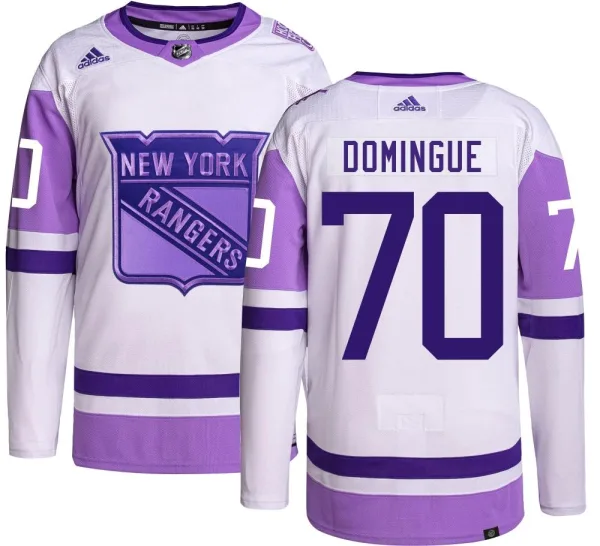 Adidas Louis Domingue New York Rangers Authentic Hockey Fights Cancer Jersey -