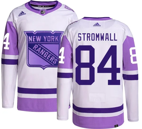 Adidas Malte Stromwall New York Rangers Youth Authentic Hockey Fights Cancer Jersey -