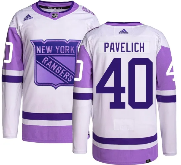 Adidas Mark Pavelich New York Rangers Authentic Hockey Fights Cancer Jersey -