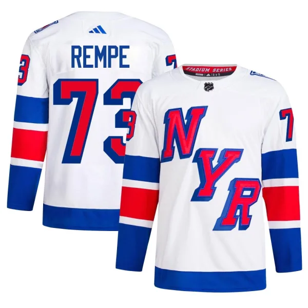Adidas Matt Rempe New York Rangers Authentic 2024 Stadium Series Primegreen Jersey - White
