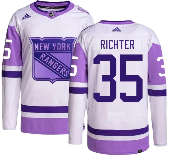 Adidas Mike Richter New York Rangers Authentic Hockey Fights Cancer Jersey -
